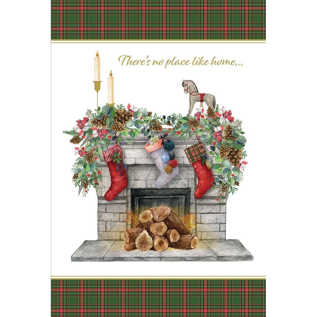 Fireplace Scene Christmas Card Parents